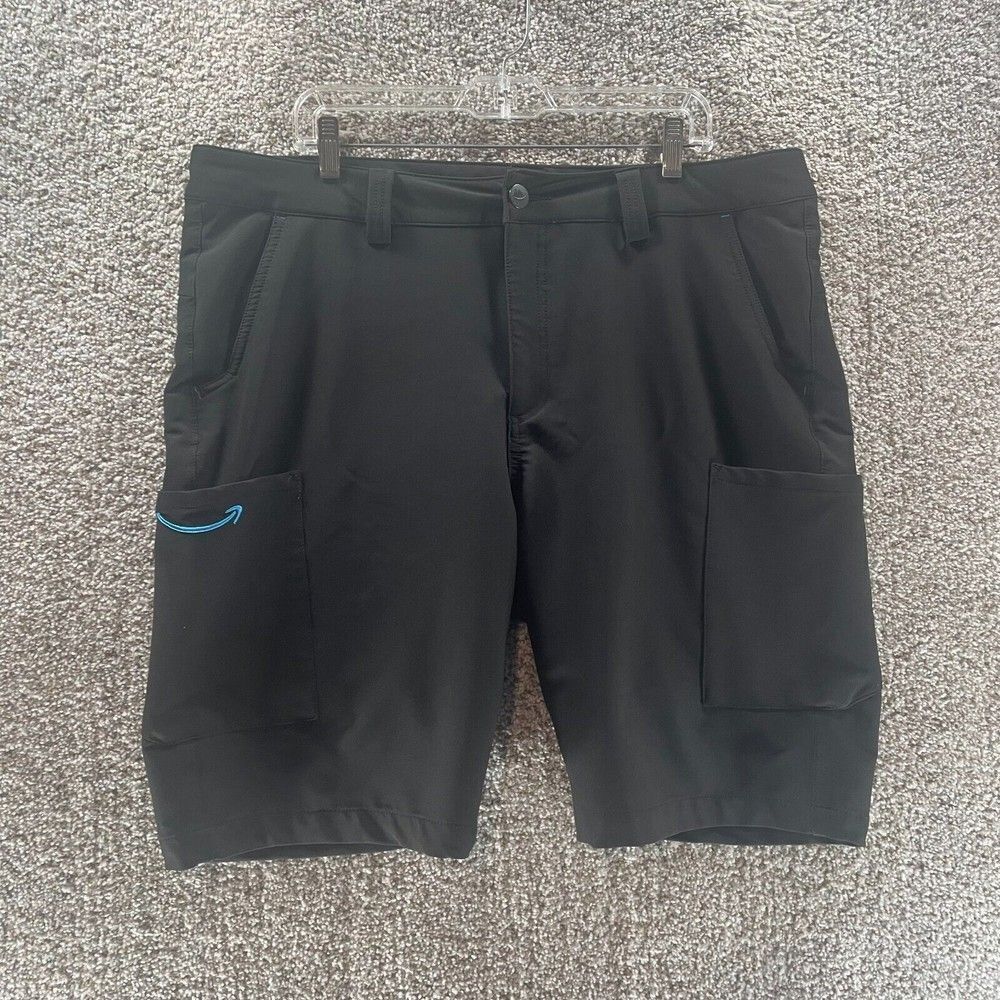 Amazon Shorts Mens Extra Large Black Employee Uniform Cargo Pockets Logo‎ Work